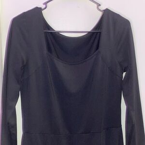 all black legging long sleeve jumpsuit